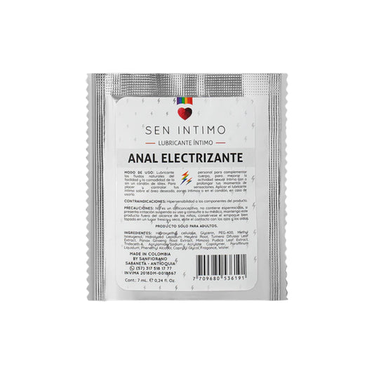 Lubricante anal electrizante x 7ml en sachet – Sen intimo