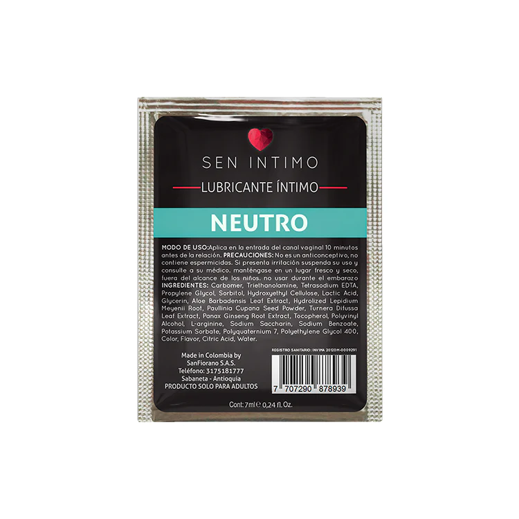 Lubricante intimo neutro x 7 ml sachet – Sen intimo