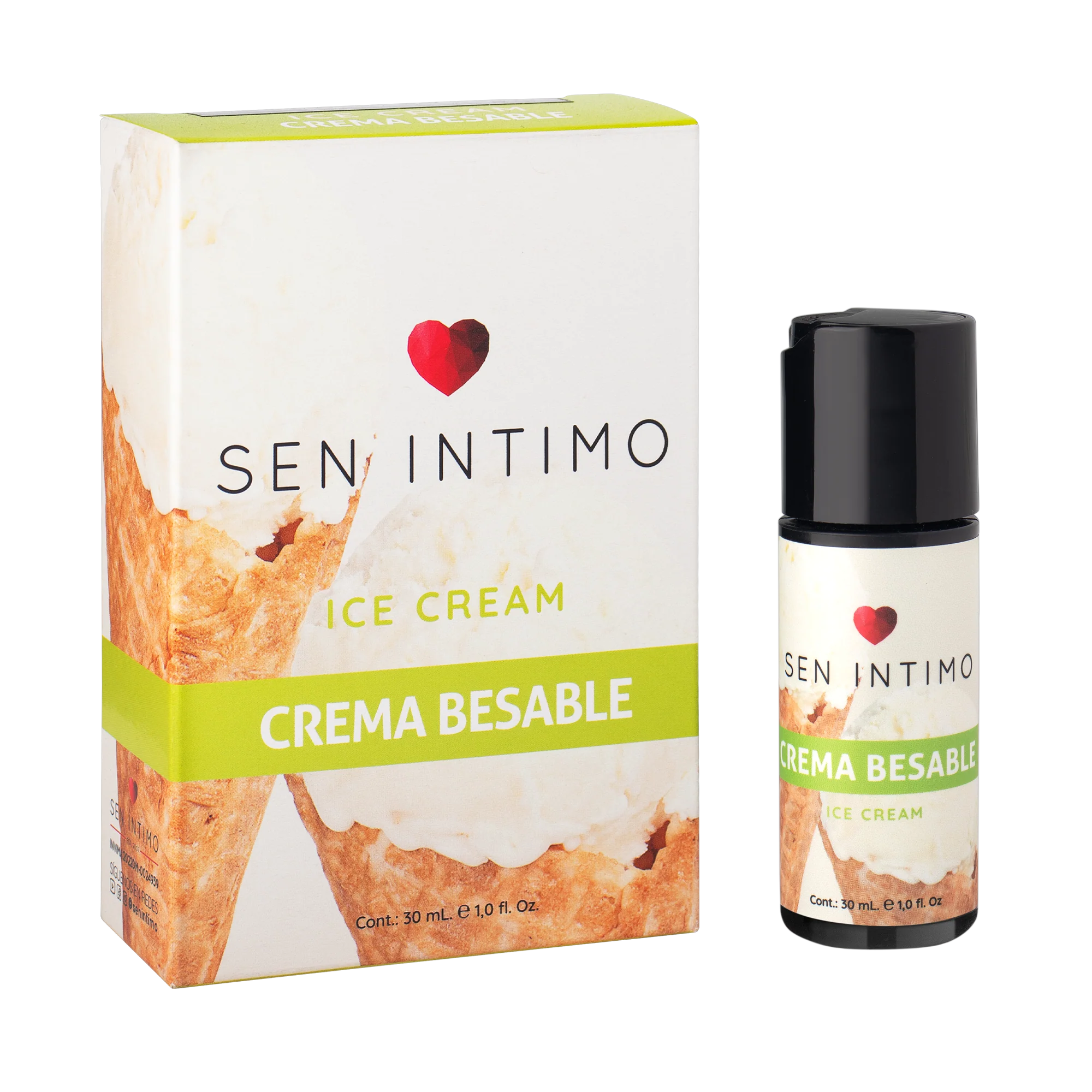 Crema besable ice cream (postre corporal) – Sen intimo ( CAJA CON DETALLE)